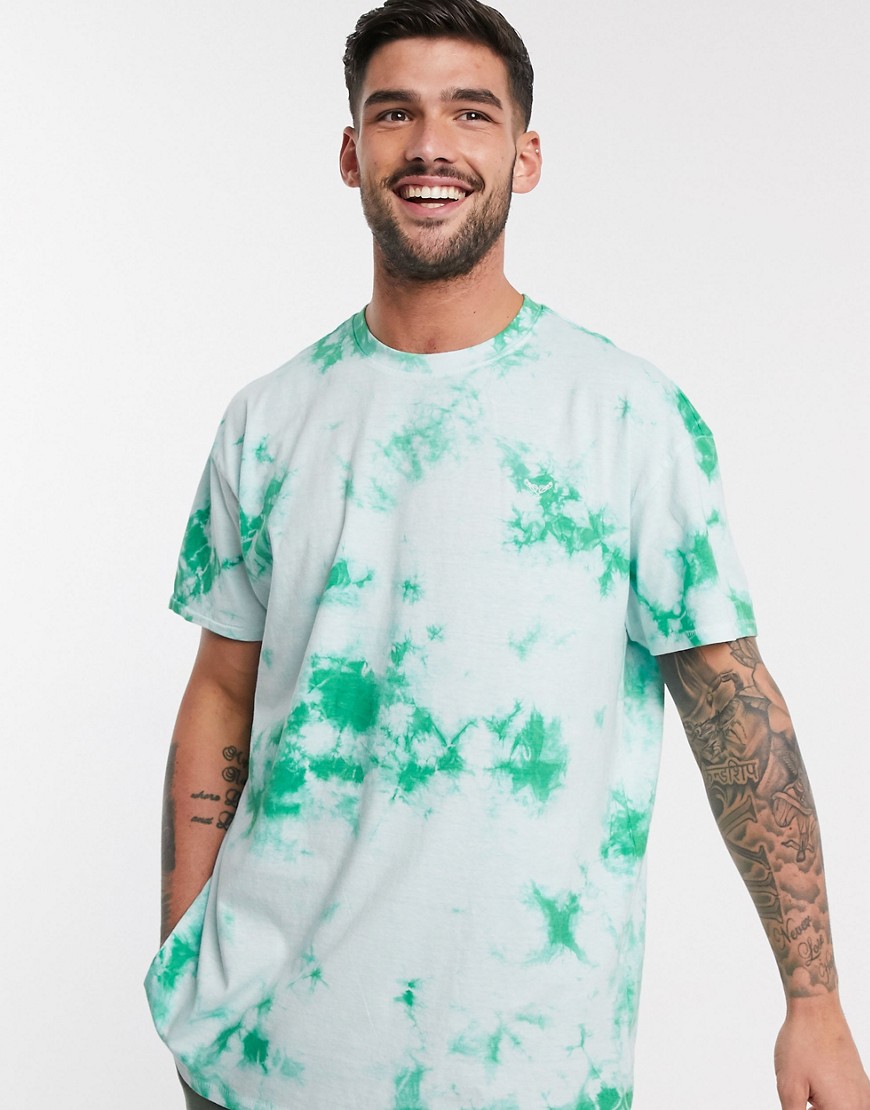 Threadbare - Oversized tie-dye T-shirt-Groen