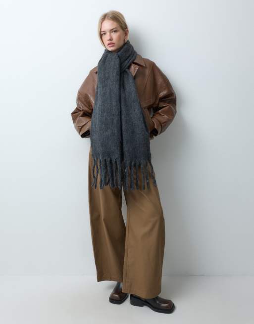 Threadbare oversized tørklæde i antracit, 3 af 4