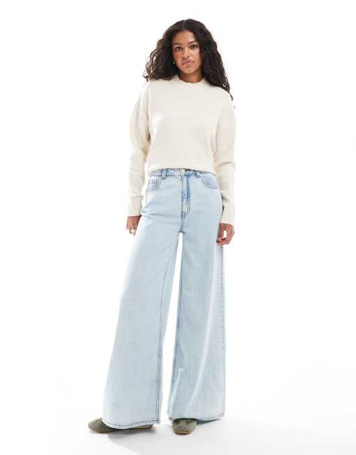 Threadbare - Oversized trui met ronde hals in gebroken wit, 2 van 4