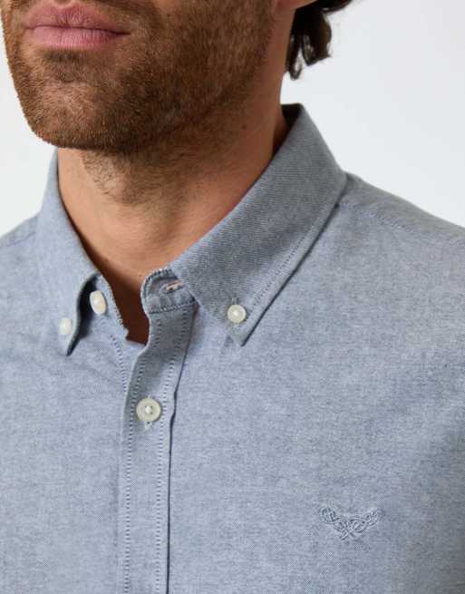 Threadbare Oxford cotton long sleeve shirt in blue, 3 of 4