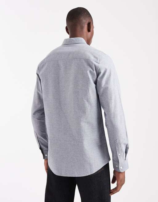 Threadbare - Oxford overhemd met lange mouwen in denimblauw, 3 van 5