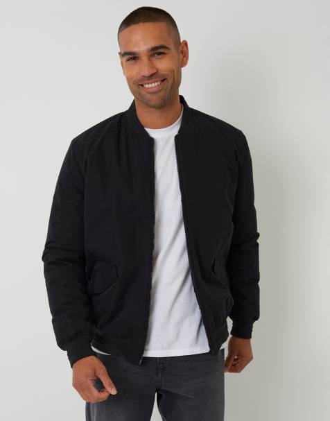 Threadbare Padded bomber jacket in black - view 1