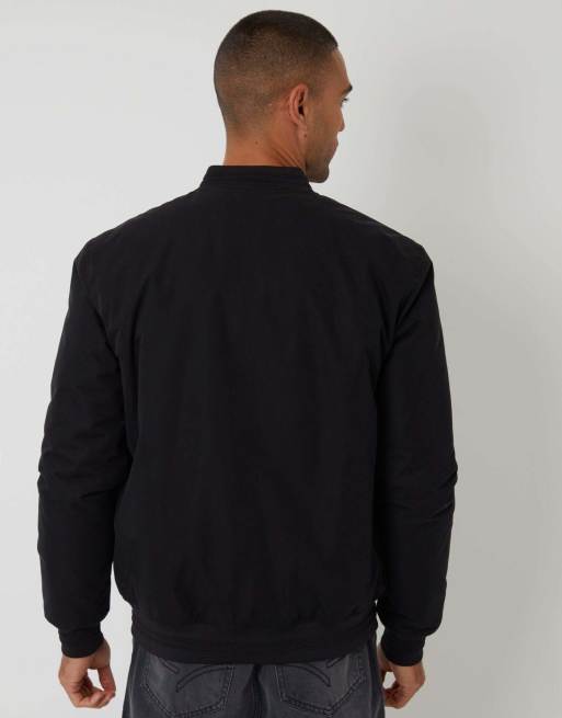 Threadbare Padded bomber jacket in black, 2 of 5