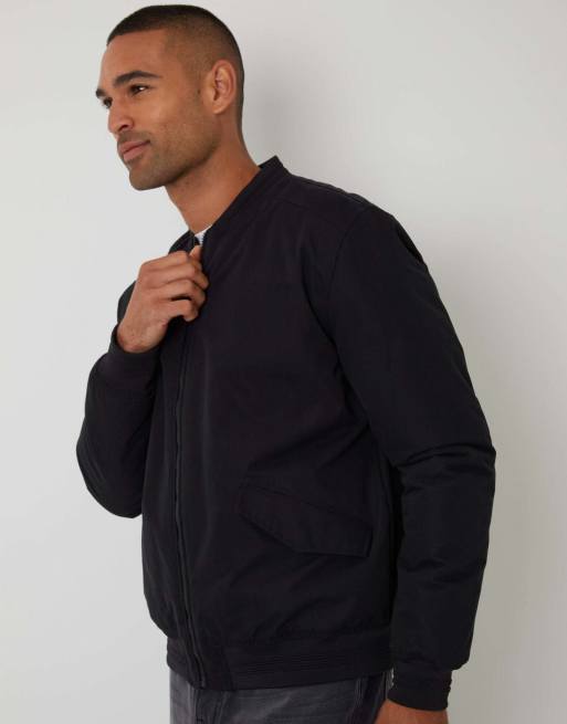 Threadbare Padded bomber jacket in black, 3 of 5
