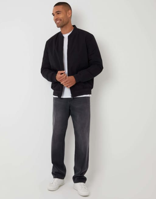 Threadbare Padded bomber jacket in black, 4 of 5