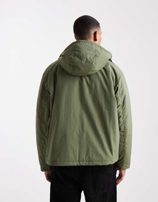 Threadbare padded showerproof hooded parka in khaki, 3 of 5