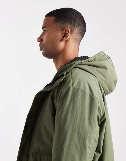 Threadbare padded showerproof hooded parka in khaki, 4 of 5