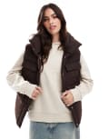 [Threadbare] Threadbare padded vest in brown 12 BROWN