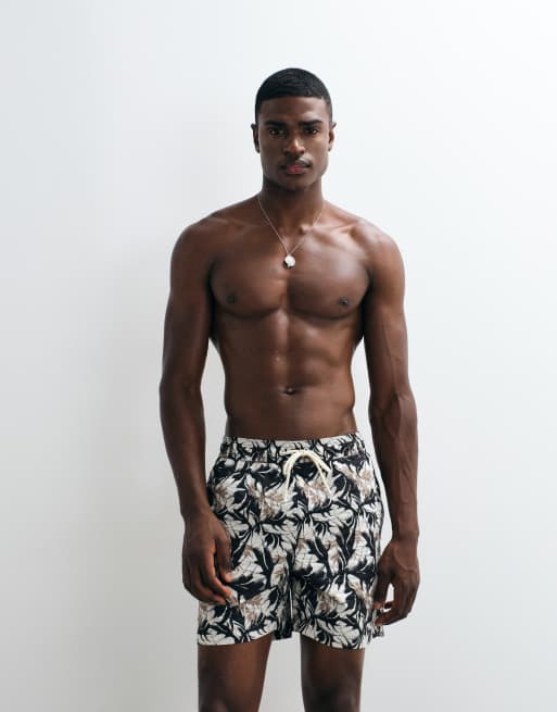 Threadbare - Pakke med 2 par badeshorts i sort og med blomstermønster, 5 af 5