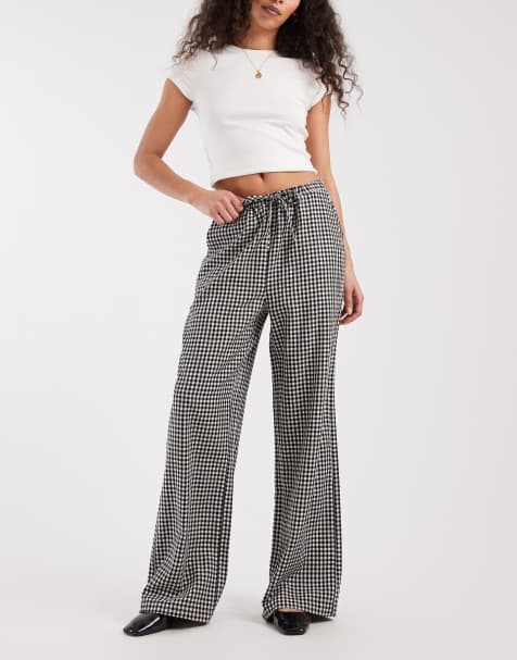 Threadbare - Pantalon à enfiler à carreaux vichy - Noir et blanc - view 1