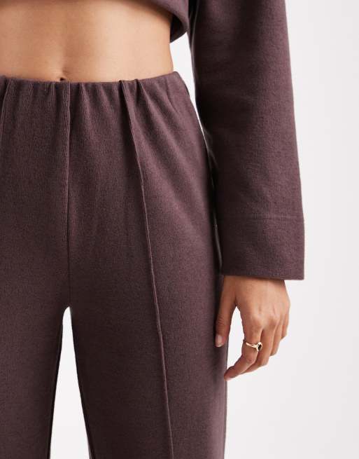 Threadbare - Pantalon à enfiler d'ensemble en jersey de coton mélangé doux - Marron chocolat, 5 de 5
