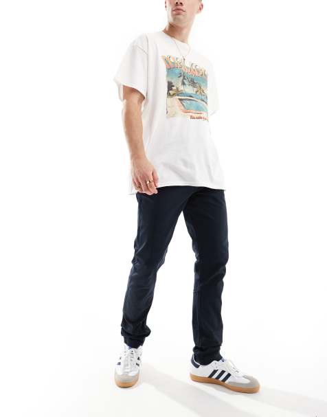 Threadbare - Pantalon chino ajusté à enfiler - Bleu marine - view 1