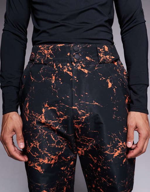 Threadbare - Pantalon de ski imprimé - Noir et orange, 5 de 5