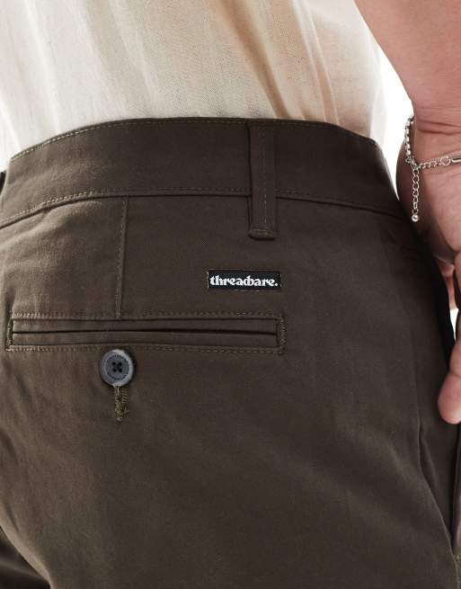 Threadbare - Pantaloncini chino marrone cioccolato, 3 di 5