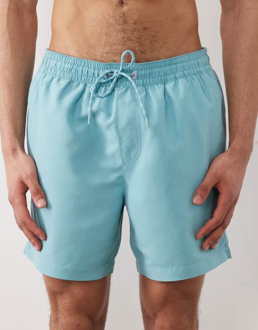 Threadbare - Pantaloncini da bagno blu ottanio con stampa di fenicotteri, 5 di 5