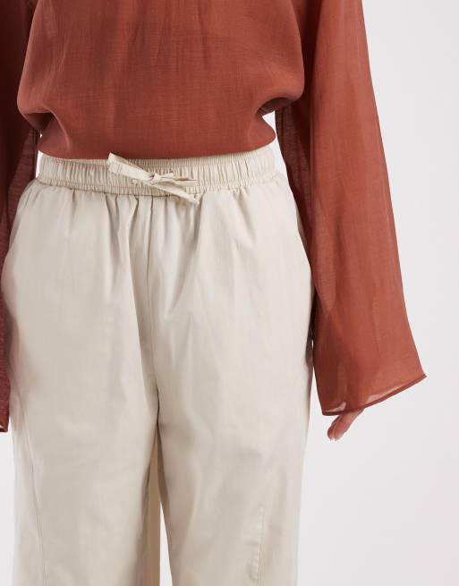 Threadbare - Pantaloni in popeline color pietra con pannelli, 4 di 5
