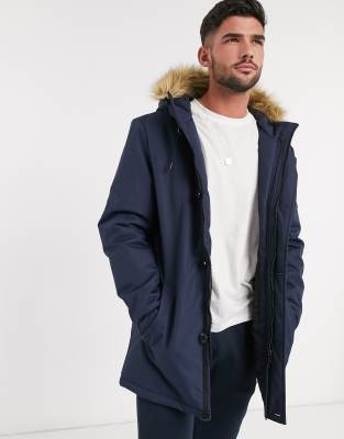 navy parka fur hood