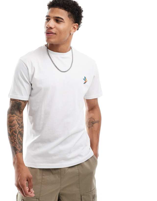 Threadbare - parrot embroidery t-shirt in white