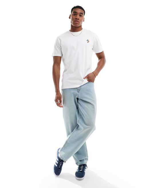 Threadbare parrot embroidery T-shirt in white | ASOS