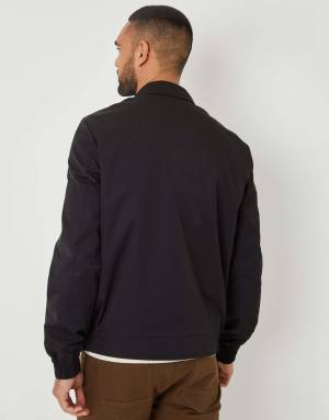 Threadbare Patch pocket collared zip-through jacket in black