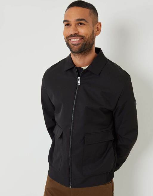 Threadbare Patch pocket collared zip-through jacket in black, 5 of 5