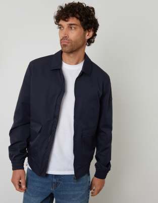 Threadbare Patch Pocket Collared Zip-through Jacket In Blue