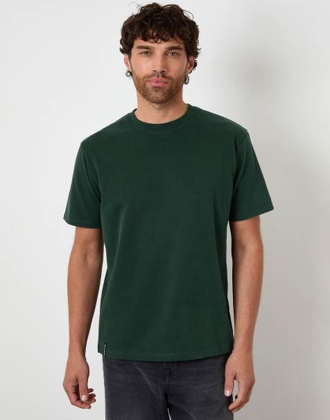 Threadbare Peached cotton short sleeve t-shirt in green - view 1