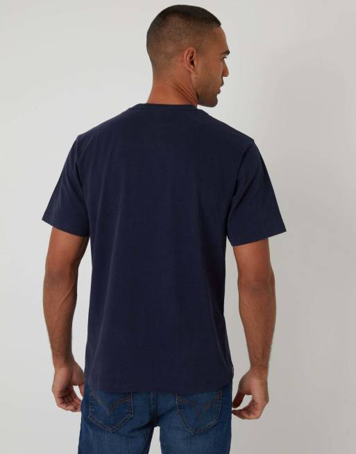 Threadbare Peached cotton short sleeve t-shirt in navy, 2 of 4