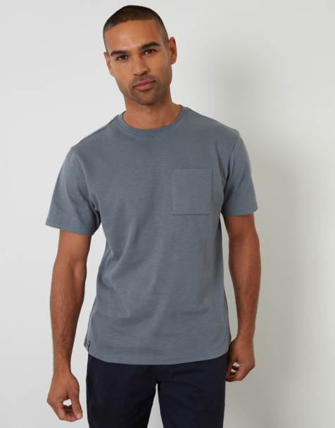 Threadbare Peached slub short sleeve t-shirt in grey - view 1