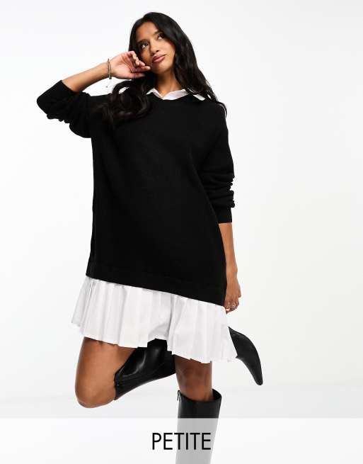 Black jumper dress shop with white shirt