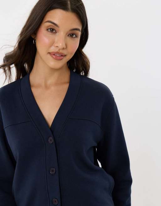Threadbare Petite cardigan & jogger sweat set in navy, 2 of 5