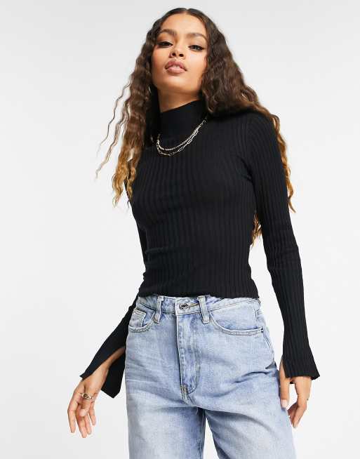 Slit on sale sleeve sweater