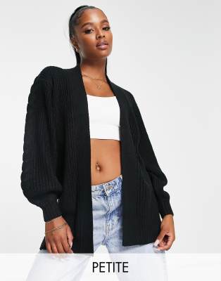 Threadbare Petite Jet mid length cardigan in black ASOS