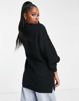 mid length black cardigan