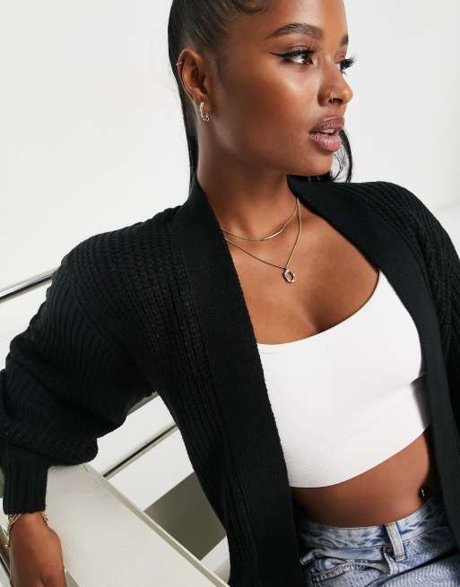 Medium length black clearance cardigan