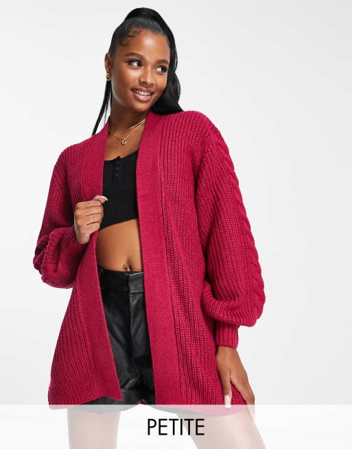 Threadbare Petite Jet mid length cardigan in sangria ASOS