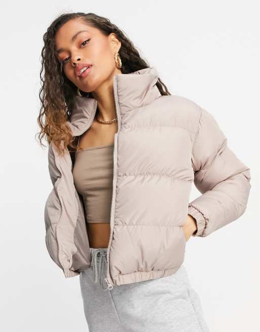 Petite cropped store puffer jacket