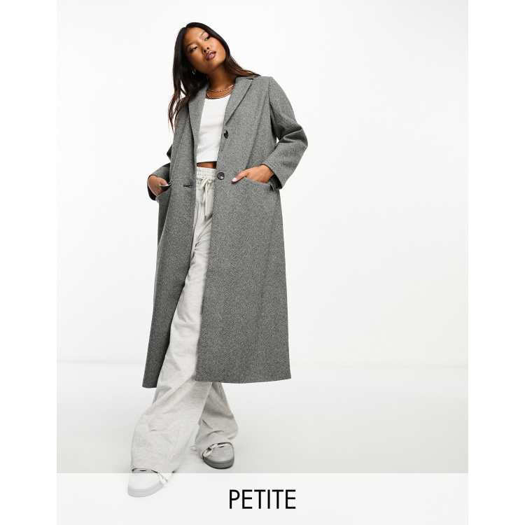 Petite grey wool outlet coat