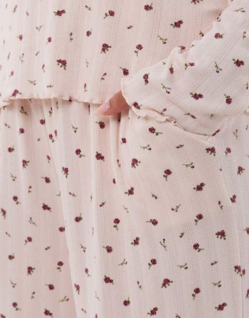 Threadbare Petite long sleeve & trousers pyjama set in dusky pink, 5 of 5