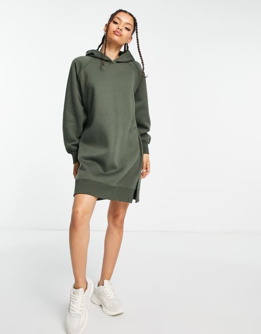 ASOS DESIGN oversized mini sweatshirt dress in acid wash charcoal