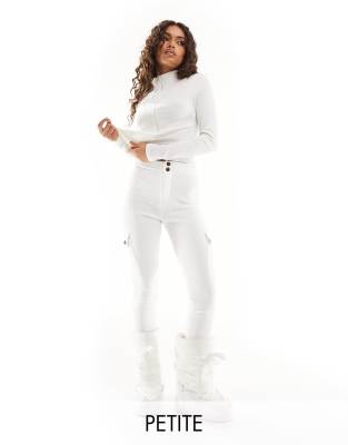 Threadbare Petite Threadbare Petite Ski trousers with cargo pockets in white