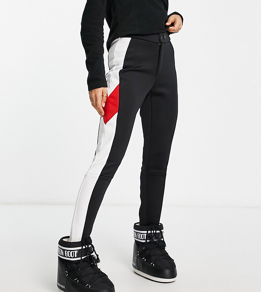 Threadbare Petite Ski trousers with panelling in black and white