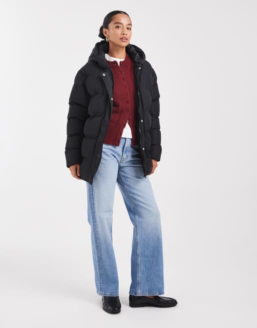 Threadbare Petite – Svart, mellanlång pufferjacka, 2 av 4