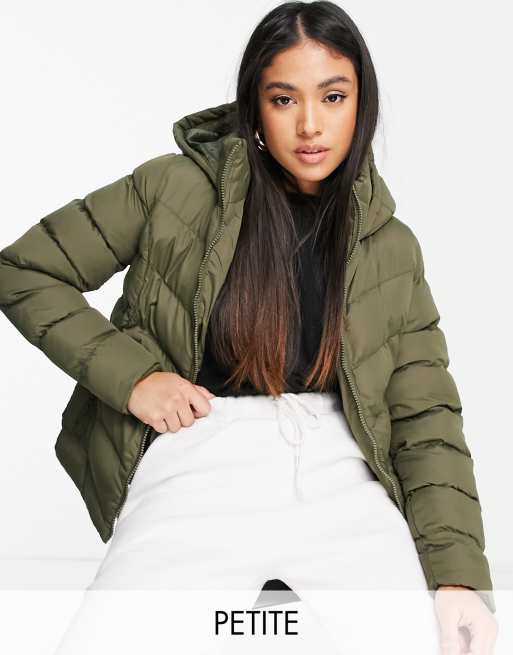 Threadbare Petite – Tigger – Lekka ocieplana kurtka z kapturem w kolorze khaki