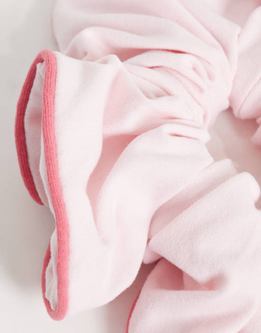 Threadbare pink scrunchie with contrast trim, 2 of 3