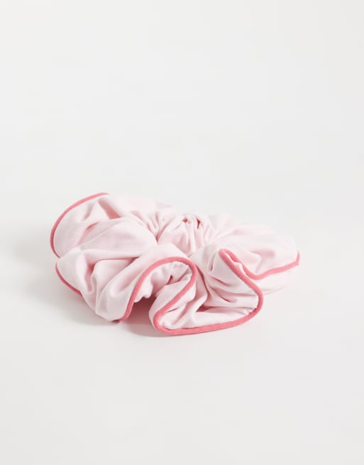 Threadbare pink scrunchie with contrast trim, 3 of 3