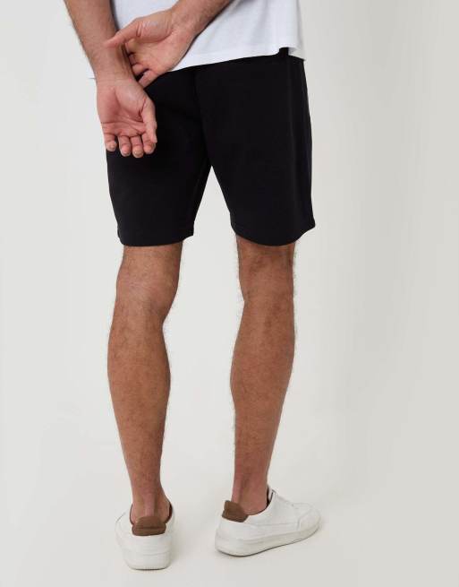Threadbare Pique pleated sweat shorts in black, 2 of 4