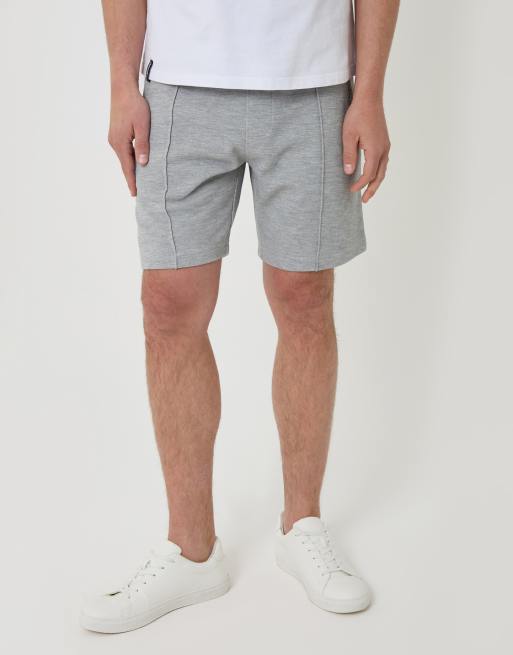 Threadbare Pique pleated sweat shorts in light grey, 2 of 4