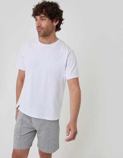 Threadbare Pique pleated sweat shorts in light grey, 3 of 4