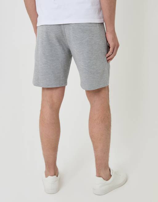Threadbare Pique pleated sweat shorts in light grey, 4 of 4